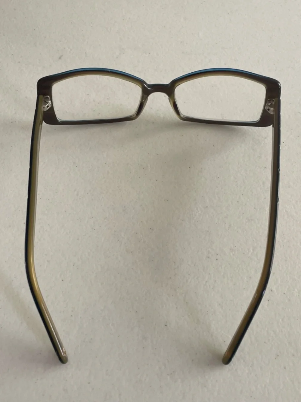 Vintage 90s Square Office Siren Eyeglasses Burgundy Frame with Blue